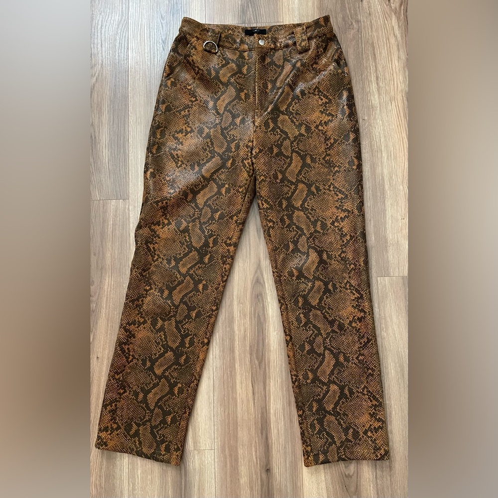 h:ours x Revolve Felix Snake Print Pants in Mustard.